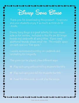 Disney bingo printable